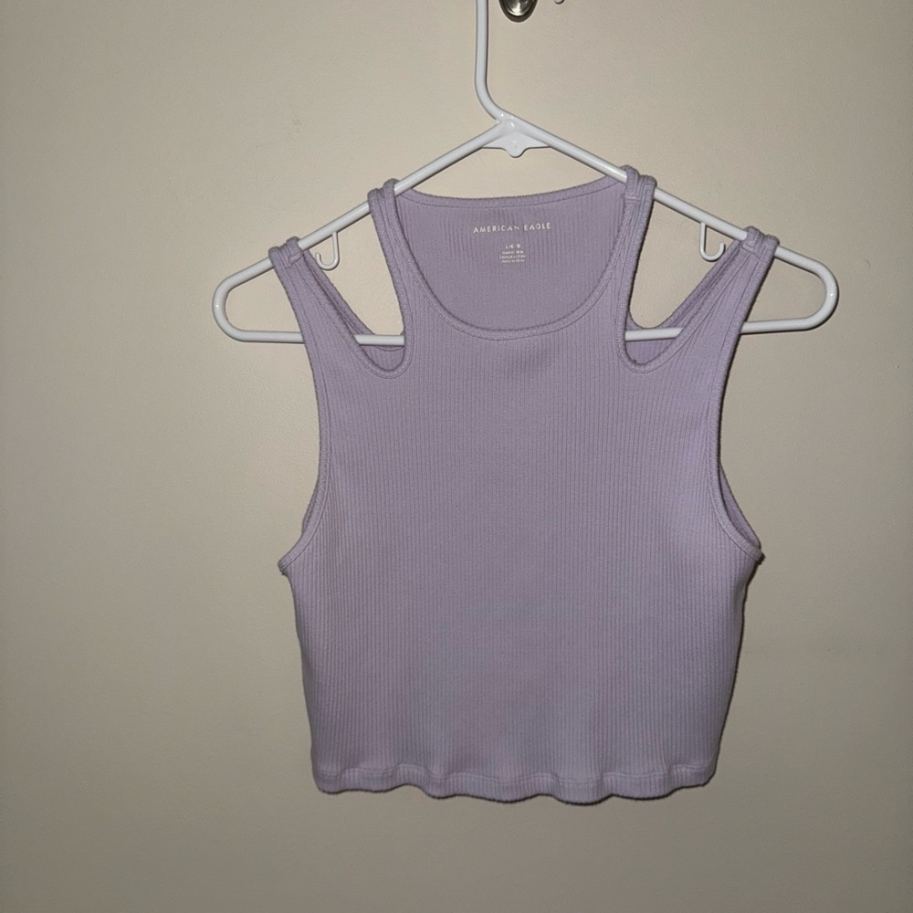 American Eagle Outfitters Purple Cropped Tank Top
